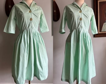 1950s Mint Green Shirtwaist Dress by Shirtwaist Classic