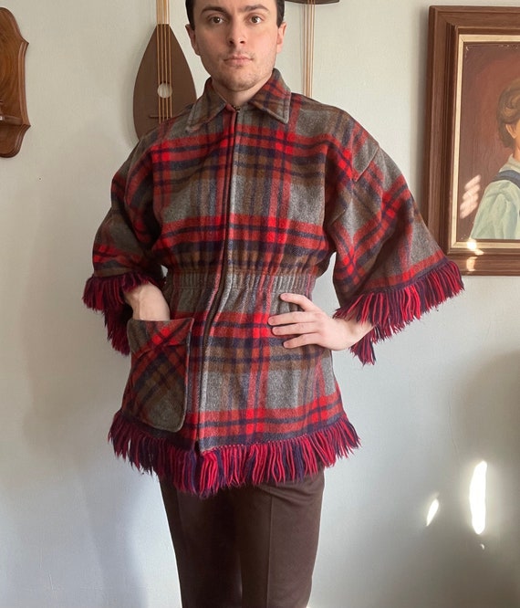 1970s Pioneer Wear Zip up Blanket Coat With Fringe - Etsy