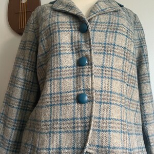 1960s Wool Plaid Suit with Leather Detailing image 2