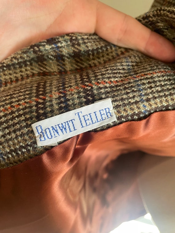 1970s Anne Klein for Bonwit Teller Wool Plaid Bla… - image 7