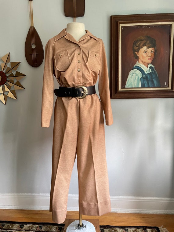 1970s Tan Leisure Suit