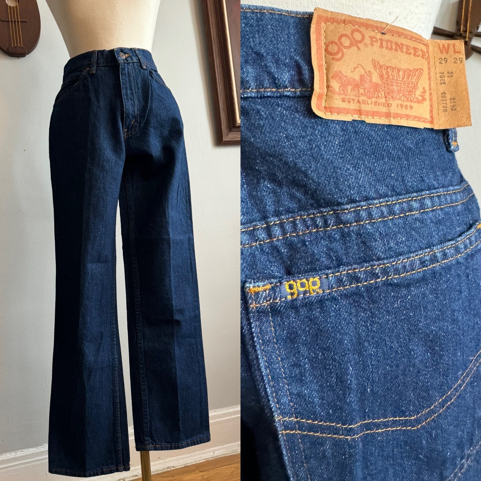 VINTAGE 50s 60s Pointer Brand Denim Overalls Jeans 29x32