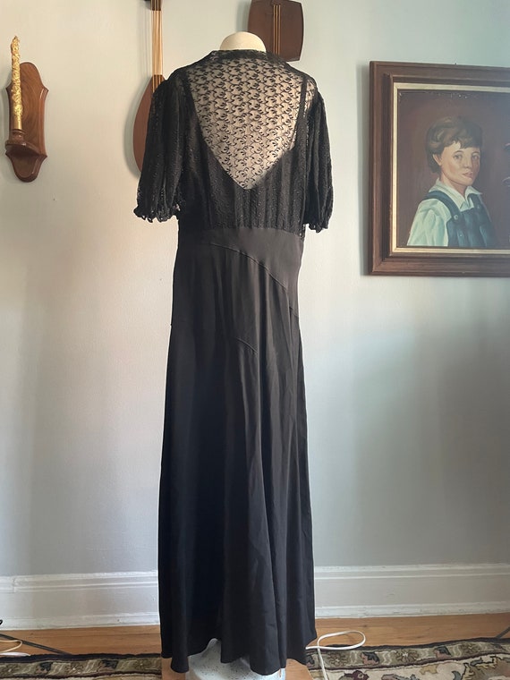 1930s Black Lace Gown - image 6