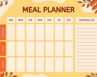 Meal Planner Minimalist Style