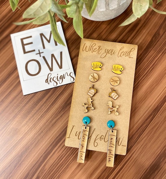 Gilmore Girl inspired earring bundle- Laser engraved jewelry- Stars hallows Pack