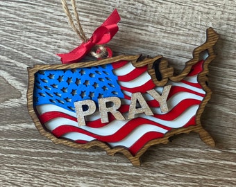 Praying for America Christmas Ornament