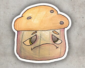 Bob, Grumpy Muffin - Waterproof Sticker with All the Feelings