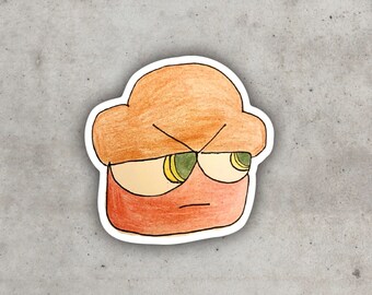 Uncle Steve, Grumpy Muffin - Waterproof Sticker with All the Feelings