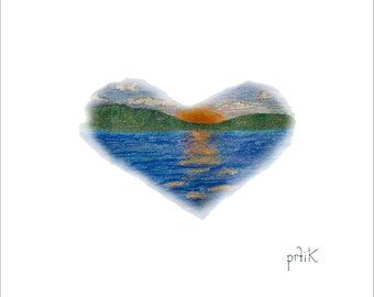Otisco Lake Heart iPhone Background Digital Download