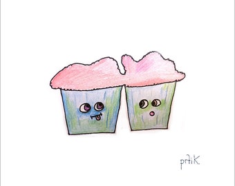 Billie + Rose Grumpy Muffins iPhone Background Digital Download