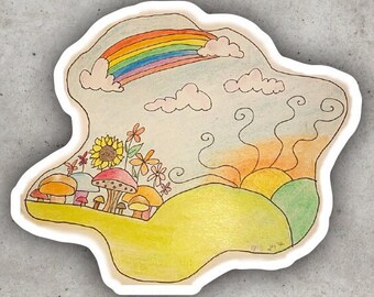 Mushroom Garden Waterproof Sticker