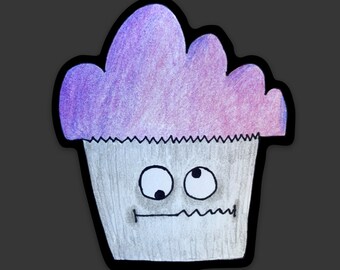 TT Swizzle, Grumpy Muffin - Waterproof Sticker with All the Feelings