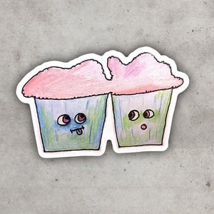 Rose + Billie, Grumpy Muffins - Wasserfester Aufkleber mit All the Feelings