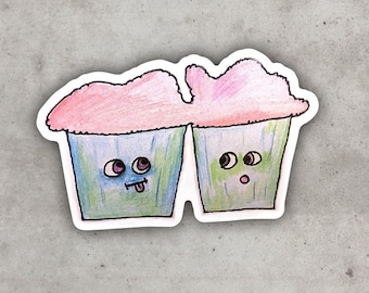 Rose + Billie, Grumpy Muffins - Waterproof Sticker with All the Feelings
