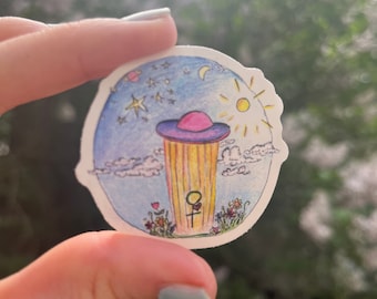 Not From Here - Water Resistant Sticker - Earth Angel