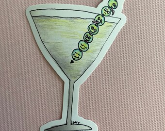 7 Olives Martini Waterproof Sticker