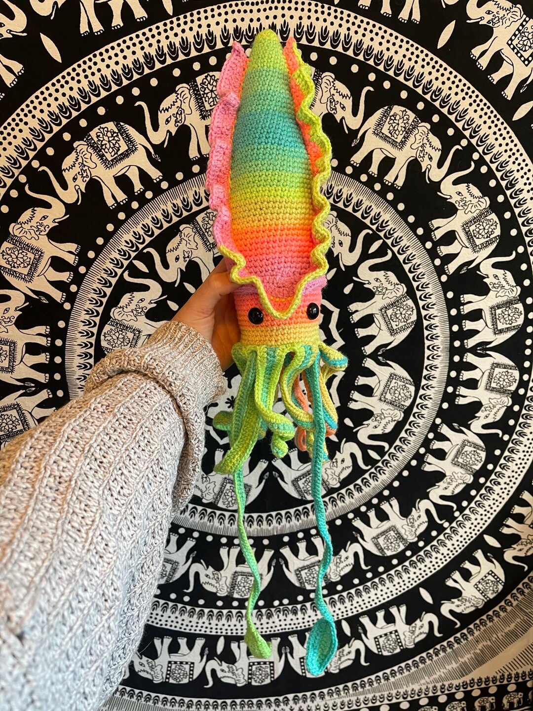 Bubbles the Giant Squid /large Squid Stuffed Animal/ Handmade Crochet
