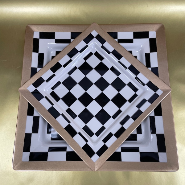 Black and White Checkered Kitchen Decor Etsy