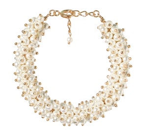 Armband Frauen  , Damen  Perlenarmband weiß gold| Brautschmuck | Hochzeit Schmuckset | Verlobung Schmuck|Valentinstag Geschenke