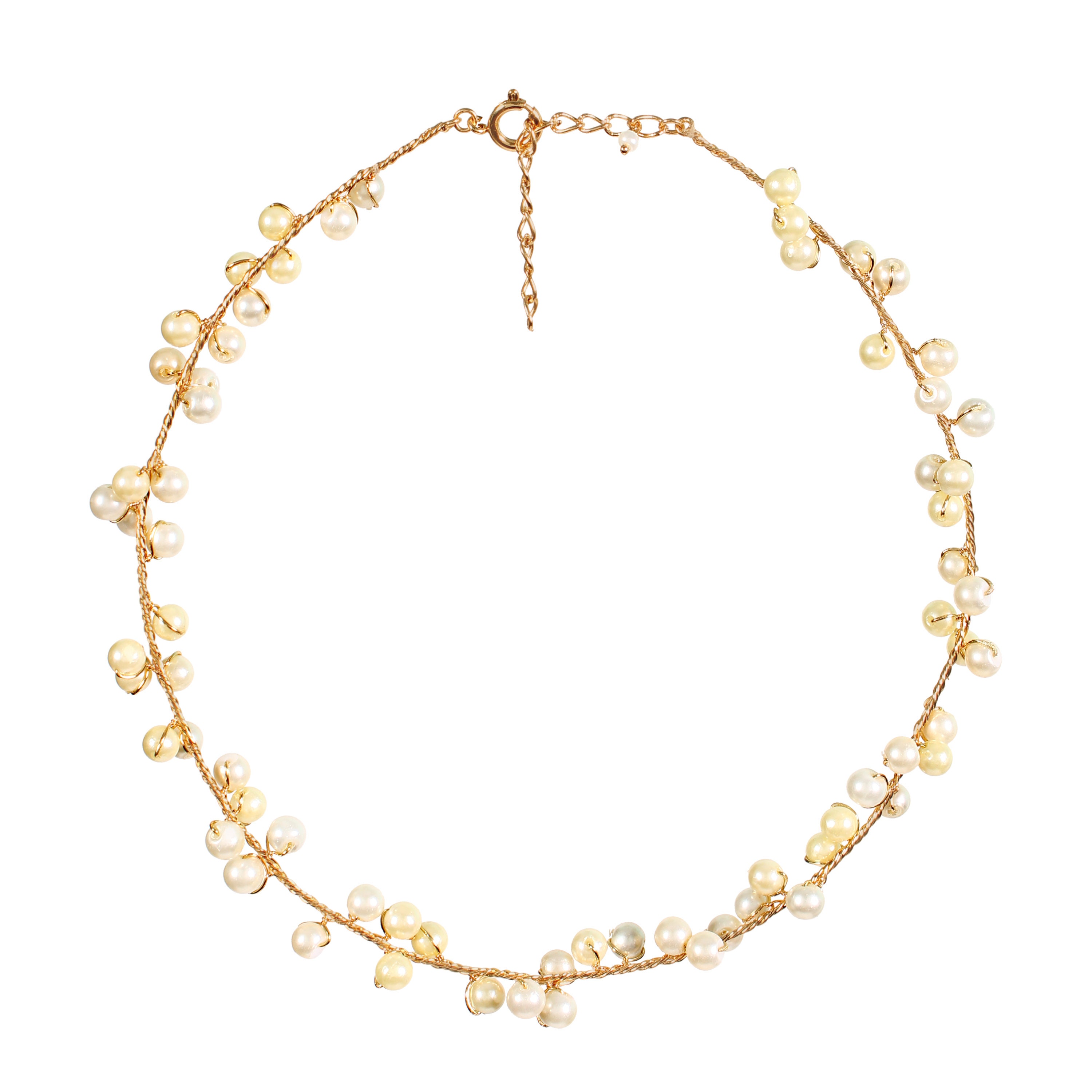 Weiß Perlen Collier Choker Kette kette 