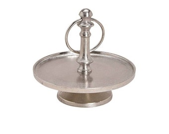 Etagere Tablett Silber 17 cm Metall/Gebäckschale Obstschale/AdventDeko/Cakestand/Ostern deko geschenke