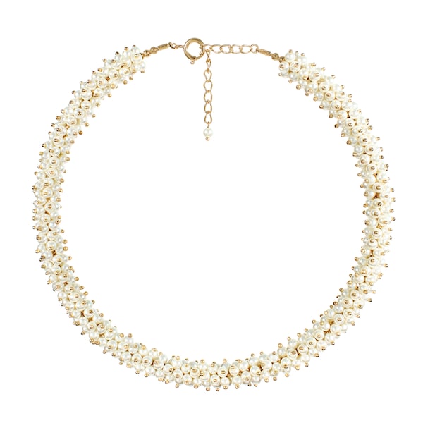 Weiß Perlen Collier | Choker Kette |Kette Perlen Schmuck, Hochzeit Halsketten , handgemachte Schmucksets,valentinstag geschenke für frauen