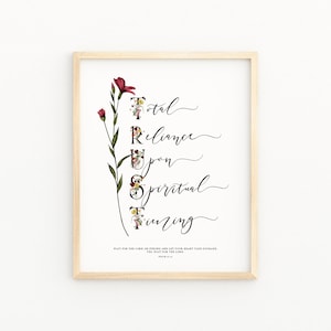 TRUST | Total Reliance Upon Spiritual Timing | Psalm 27:14 | Watercolor Bible Verse Printable Wall Art | Home Decor Print | Digital Download