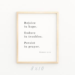 Romans 12:12 Be Joyful In Hope Minimalist Christian Artwork Printable Bible Verse Wall Art Baptism Gift Christian Decor 8x10 4x6 5x7 Print