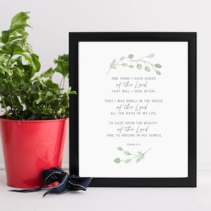 PSALM 27:4 One Thing I Ask  | Bible Verse Printable Wall Art | Scripture Printable | Verse Wall Home Decor | Digital Download