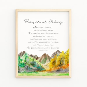 Prayer of Jabez | 1 Chronicles 4:10 |  Bible Verse Printable Wall Art | Modern Scripture Watercolor Printable | Bible Verse Wall Home Decor
