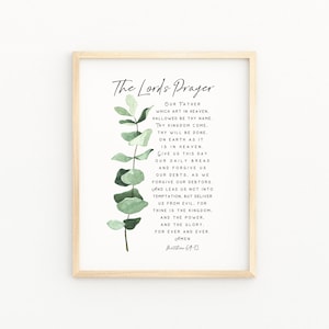 The Lord&#39;s Prayer Christian Wall Art | Bible Verse Printable Wall Art | Our Father Which Art In Heaven | Matthew 6:9-13 KJV Scripture Print