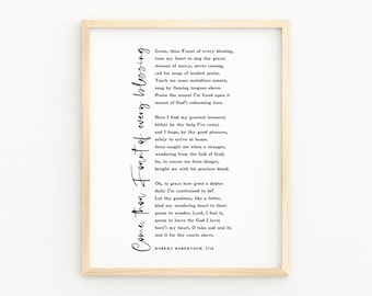 Come Thou Fount Of Every Blessing Hymn Printable Wall Art  | Christian Hymn Print | Hymn Wall Home Decor Digital Print | Christian Gifts