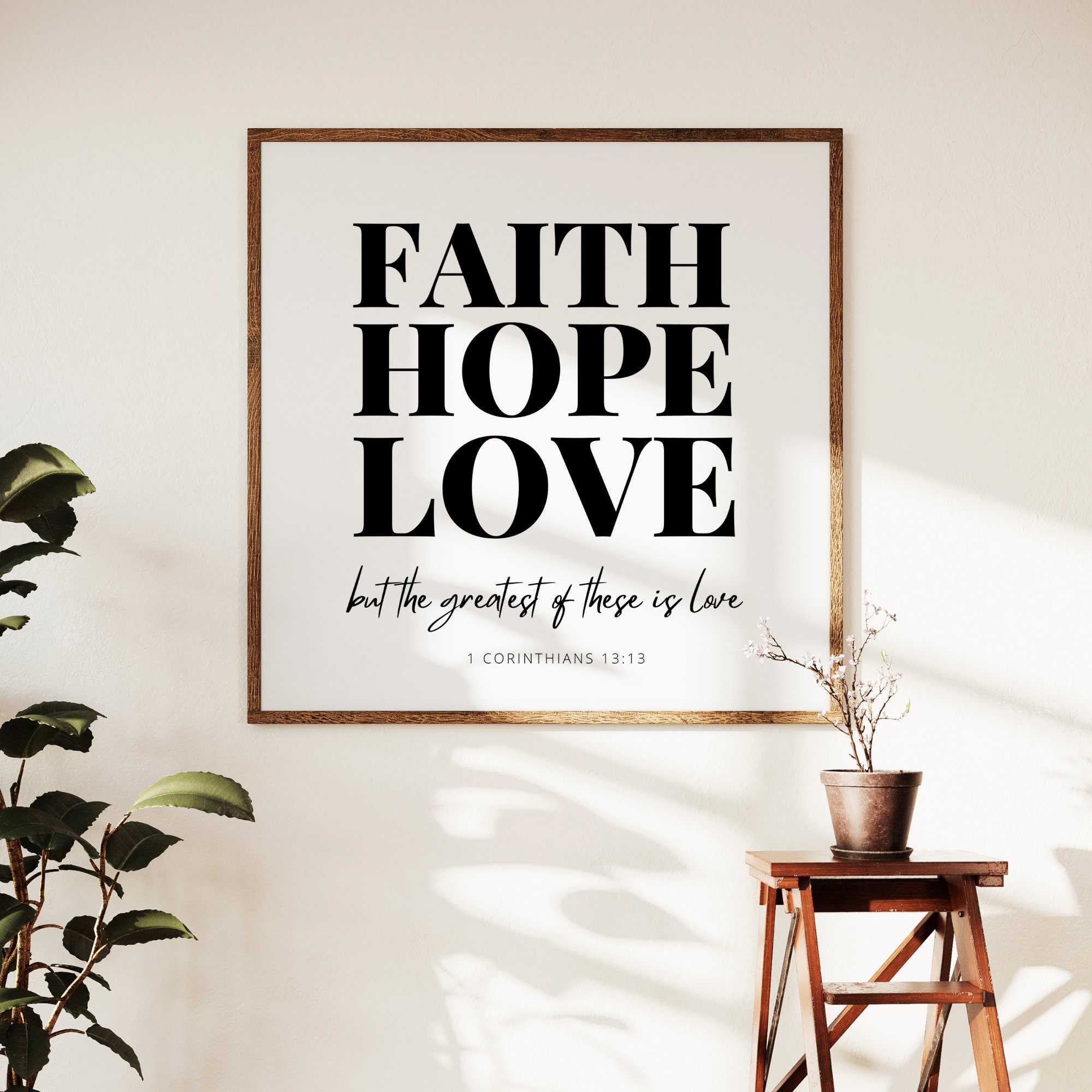 Faith Hope Love 1 CORINTHIANS 13:13 Modern Christian Wall Art | Bible ...