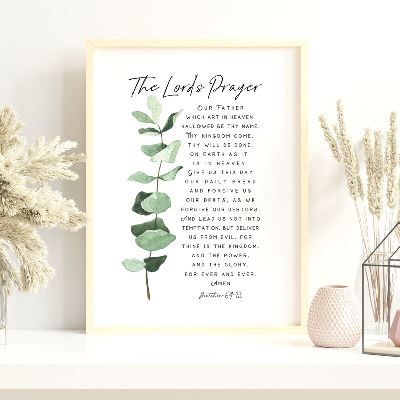 The Lord's Prayer Christian Wall Art | Bible Verse Printable Wall Art ...