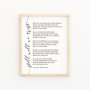 Still Will We Trust Christian Hymn Lyrics | Classic Worship Printable Wall Art | Modern Christian Home Decor | Printable Hymn Wall Decor