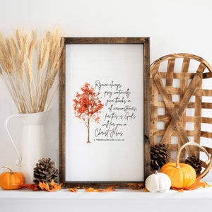 1 THESSALONIANS 5:16-18 Scripture Wall Print | Bible Verse Printable Wall Art | Rejoice Always Pray Continually Watercolor Christian Artwork