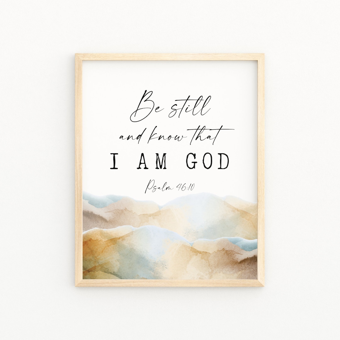 PSALM 46:10 Christian Wall Decor | Bible Verse Printable Wall Art | Be ...