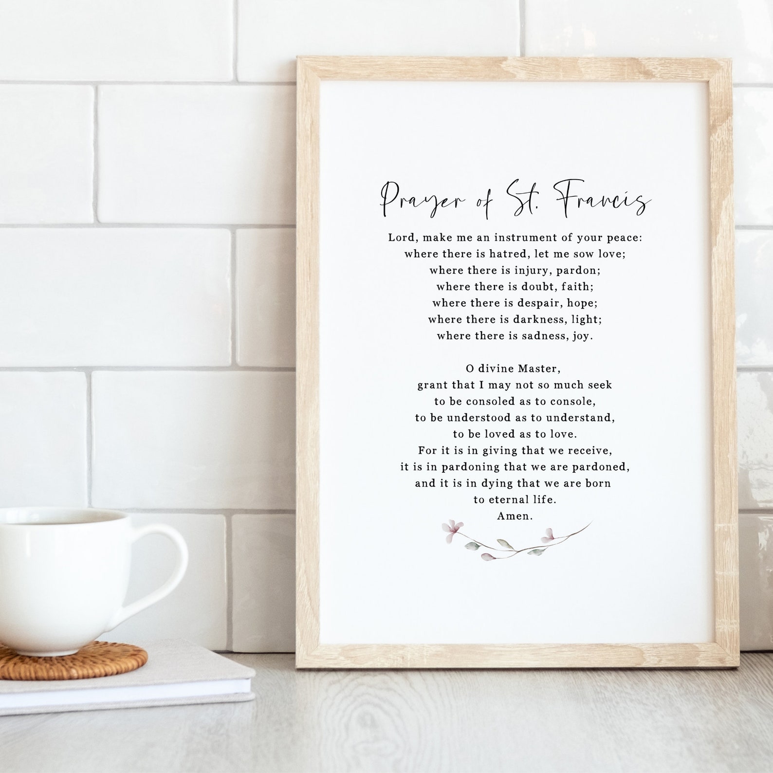 Prayer of St Francis Wall Art Printable | Saint Francis Peace Prayer ...