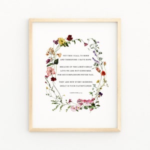 LAMENTATIONS 3:21-23 Great Is Your Faithfulness | Bible Verse Printable Wall Art | Scripture Printable | Christian Gifts | Digital Download