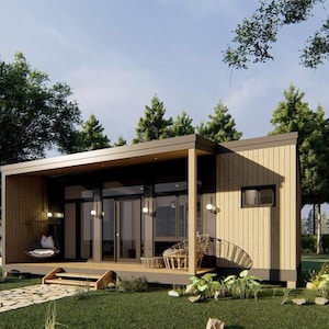 Tiny Studio Plans, 12 x 30 studio, tiny home, back yard adu, ready to build DIY plans