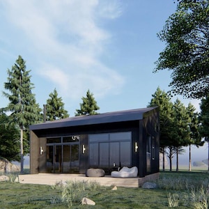 Vista Cabin — Small Home Plans, 17 x 25, DIY ready to build complete cabin plans