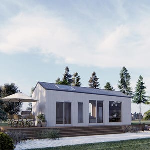 Nordic Cottage Miniatur-Haus-Pläne: 2 Bett, 1 Bad (Größe 30 'x 10') (Digitaler Download)