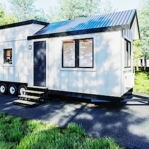 Homestead 32, Tiny House on Wheels Plans, Mobile Small Home Blueprints, 32x8x13 Portable Dwelling Design (Printed Version Available)