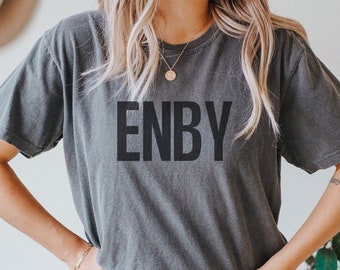 Nonbinary Shirt, Enby tshirt, Monochrome Non-Binary Comfort Colors T-Shirt for LGBTQ Pride