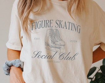 Figure Skating Social Club Shirt, Gift for Ice Skater, Comfort Colors T-Shirt, Figure Skater Shirt, Figure Skating Gift Figure Skater Tshirt