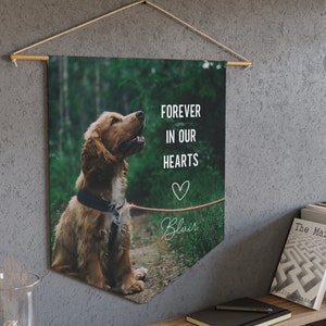 Custom Pet Memorial Wall Hanging, Dog Remembrance Gift, Rainbow Bridge Gift, Personalized Dog Memorial Wall Art, Pet Loss Sympathy Gifts