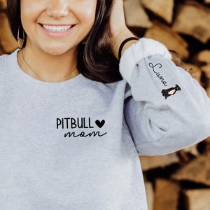 Custom Pitbull Sweatshirt, Pitbull Mom Sweater, Pitbull Gift, Pitbull Shirt, Pittie Sweatshirt Jumper, Pittie Mama, Personalized Pitbull