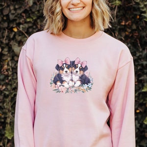 St Bernard Sweatshirt, Dog Mom Sweatshirt Coquette Style, Pink Saint Bernard Sweater, St Bernard Mom Gift, Dog Mama Sweater, Cute Dog Mom