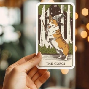 Corgis Aufkleber, Corgis Mutter Geschenk, liebt Corgis, Tarot Karten Aufkleber für Corgis