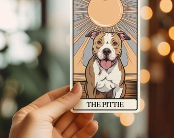 Pitbull Sticker, Pittie Mom Gift, Loves Pibbles, Tarot Card Sticker for Pitbull, Dog Mom Sticker, Pittie Gift, Pittie Sticker